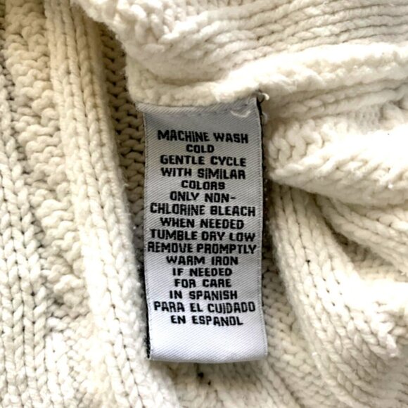 RXB Turtleneck Sweater Cable-Knit L White 62F - Picture 7 of 7